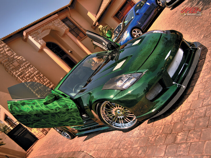 Green Custom Sports Car — Dramatic