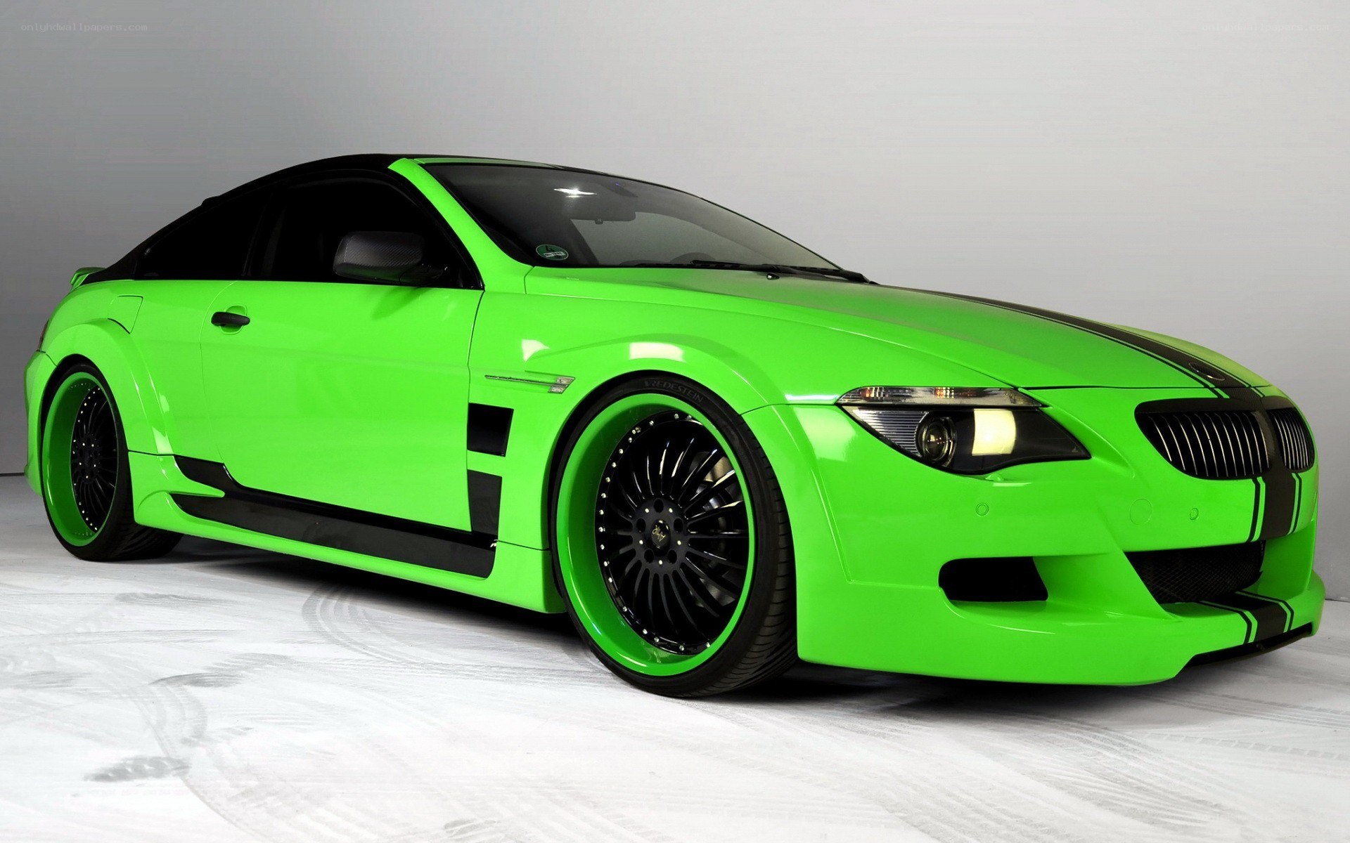 green custom sports car