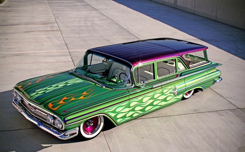 Green Custom Station Wagon — Dramatic