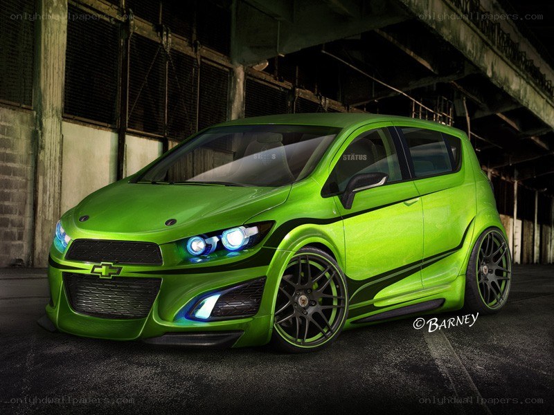 green customized chevrolet car