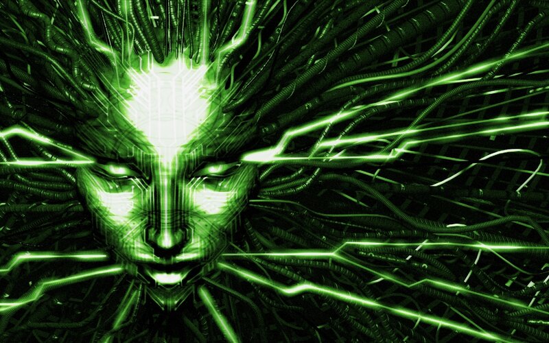 green cybernetic face