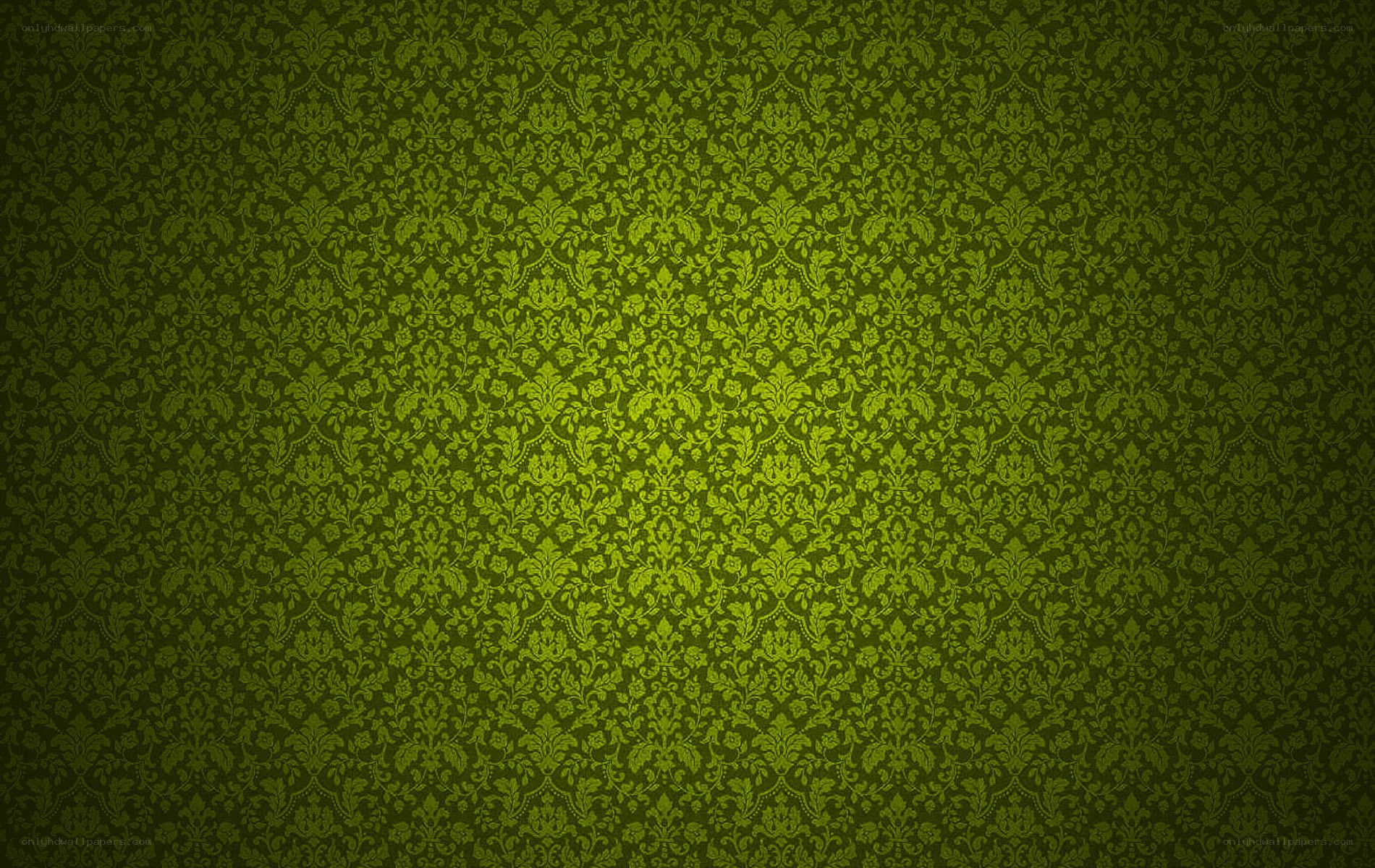 green damask pattern
