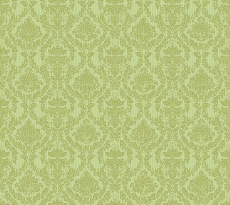 green damask pattern