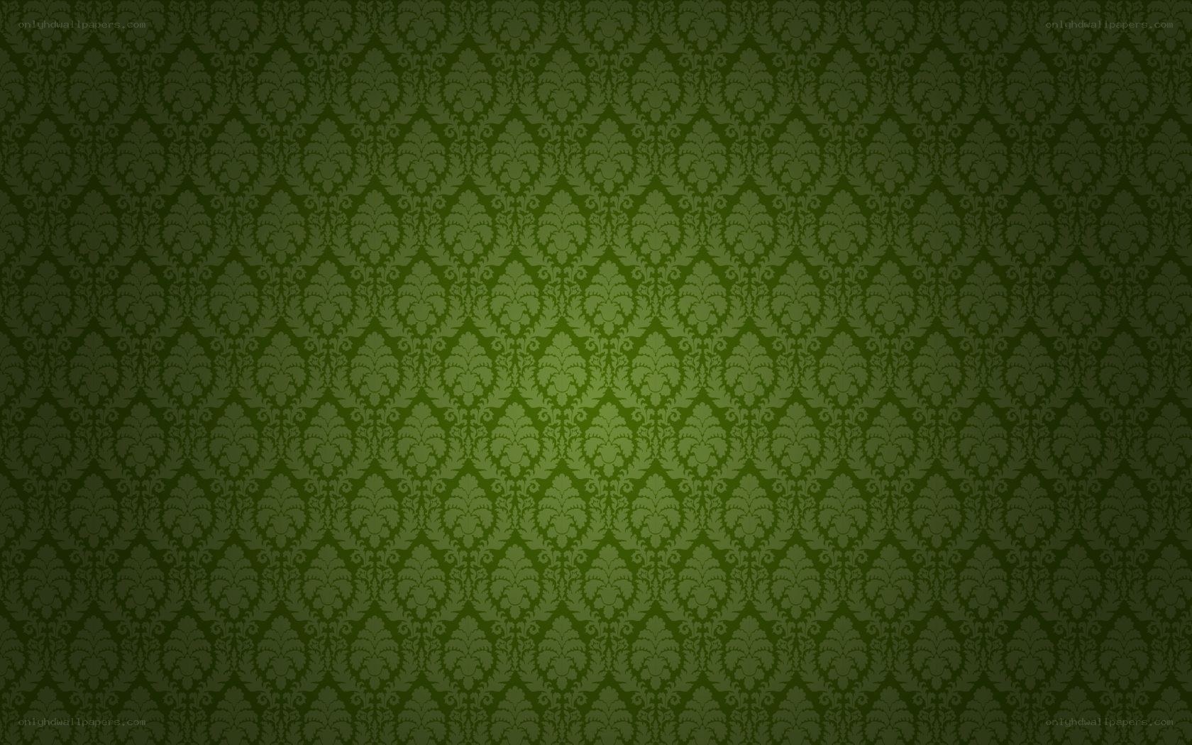green damask pattern background