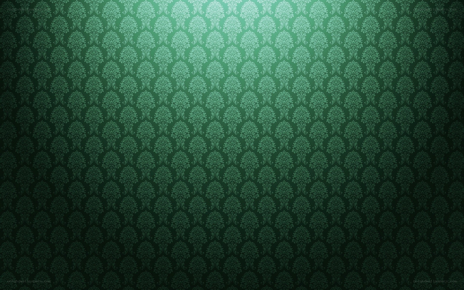 green damask pattern background