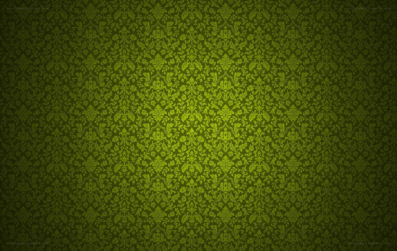 green damask pattern background