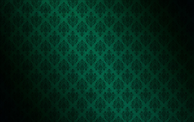 Green Damask Pattern — Dark, Abstract