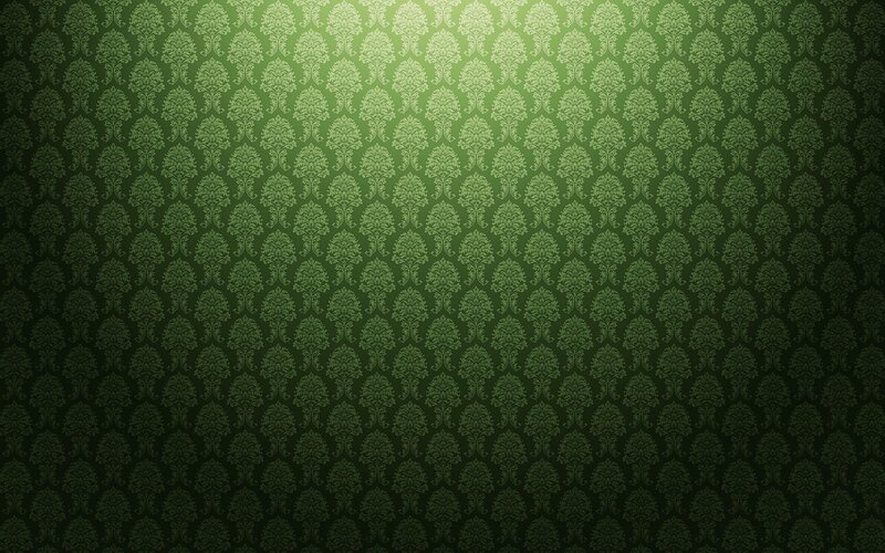 Green Damask Pattern — Dark, Digital Art