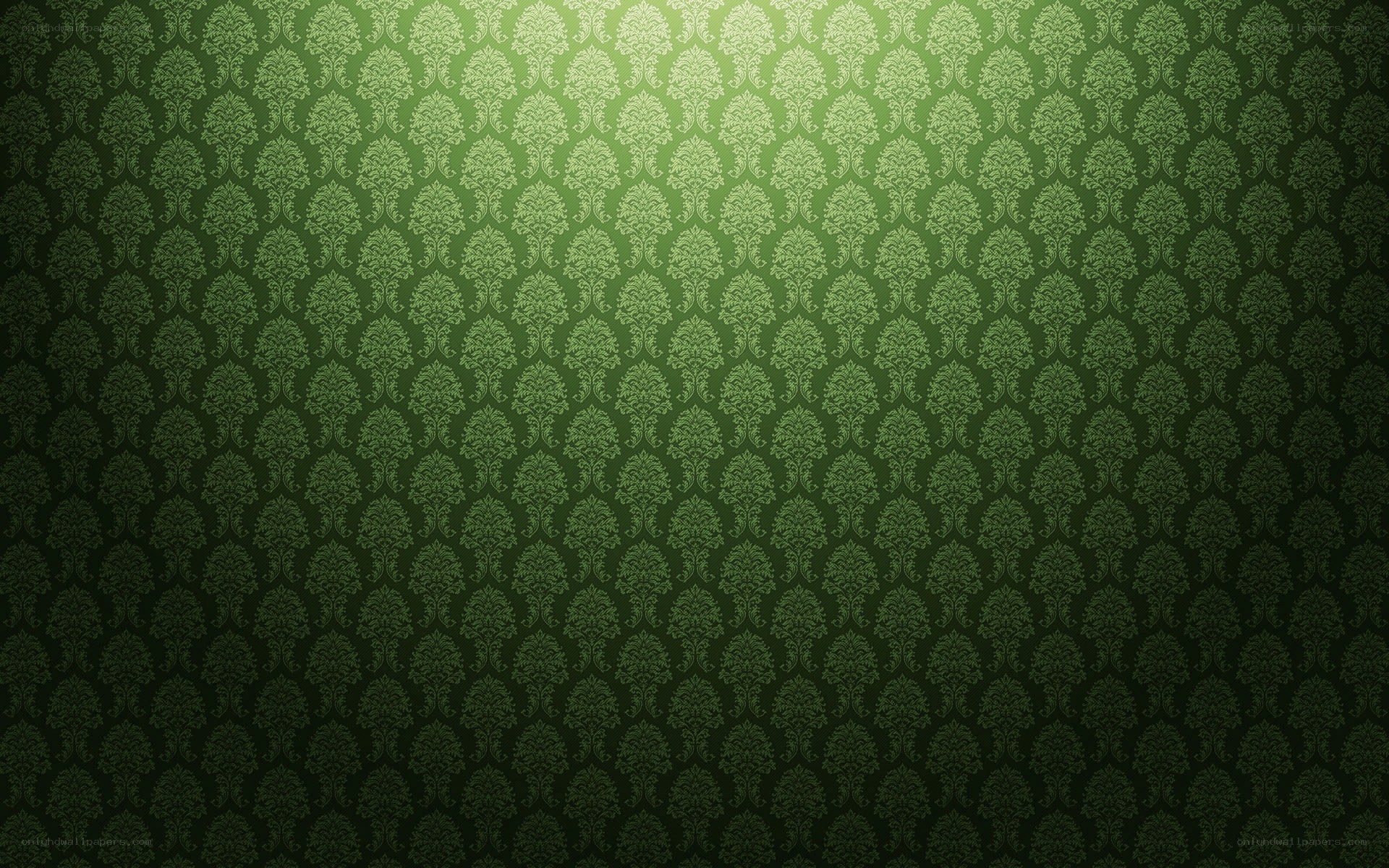 green damask pattern wallpaper