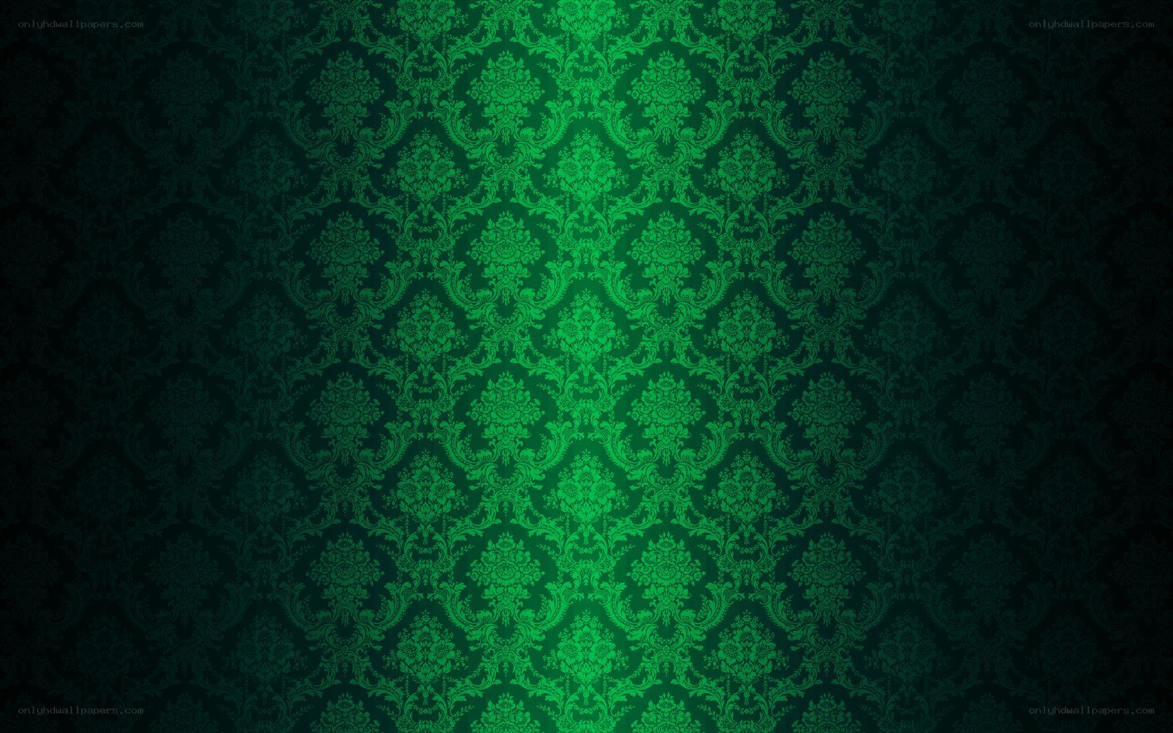 green damask pattern wallpaper