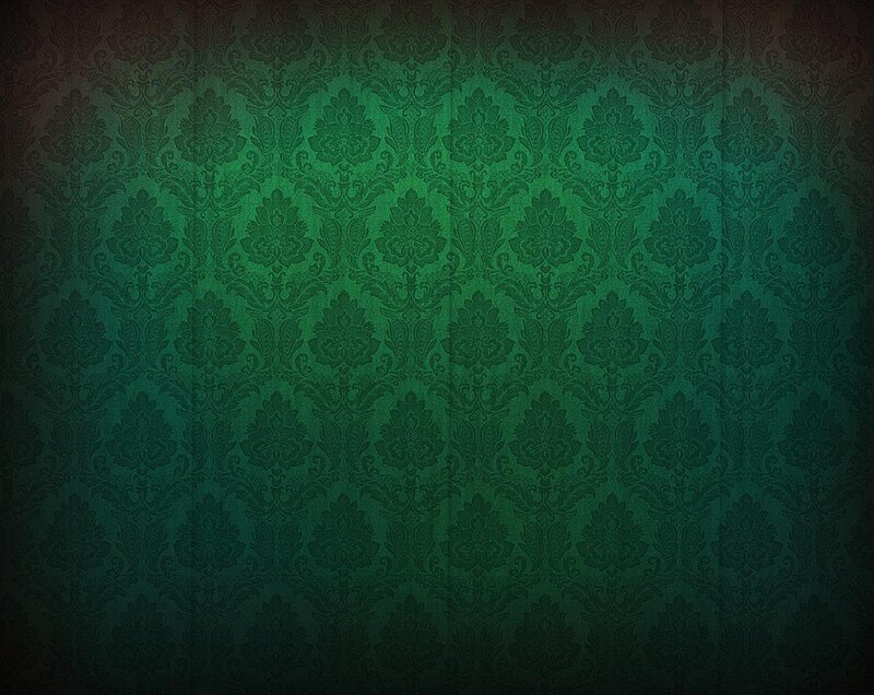Green Damask Wallpaper — Dark