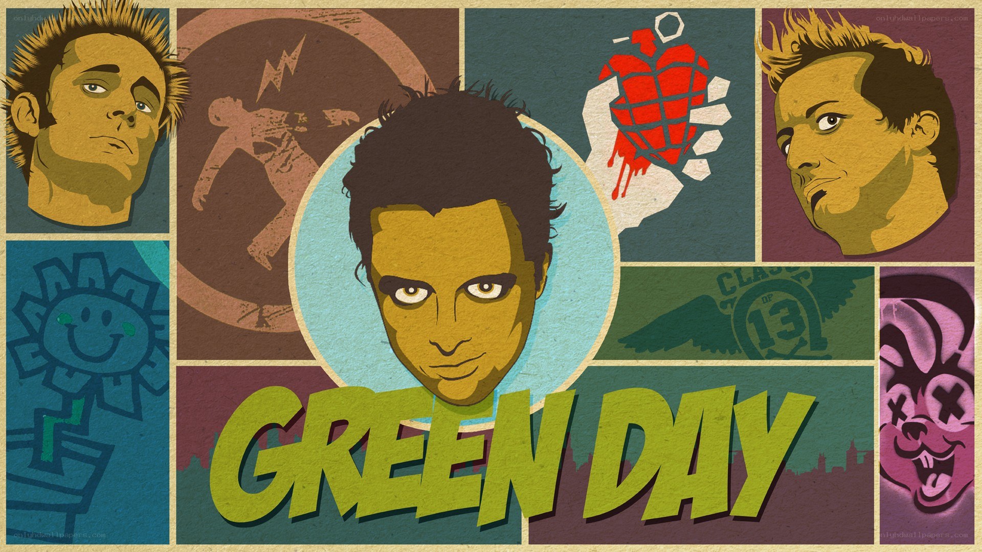 Green Day band collage