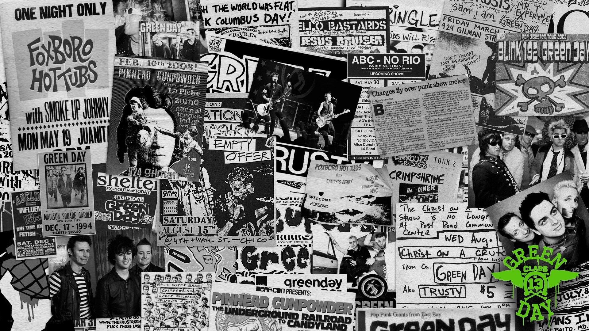 Green Day concert posters collage