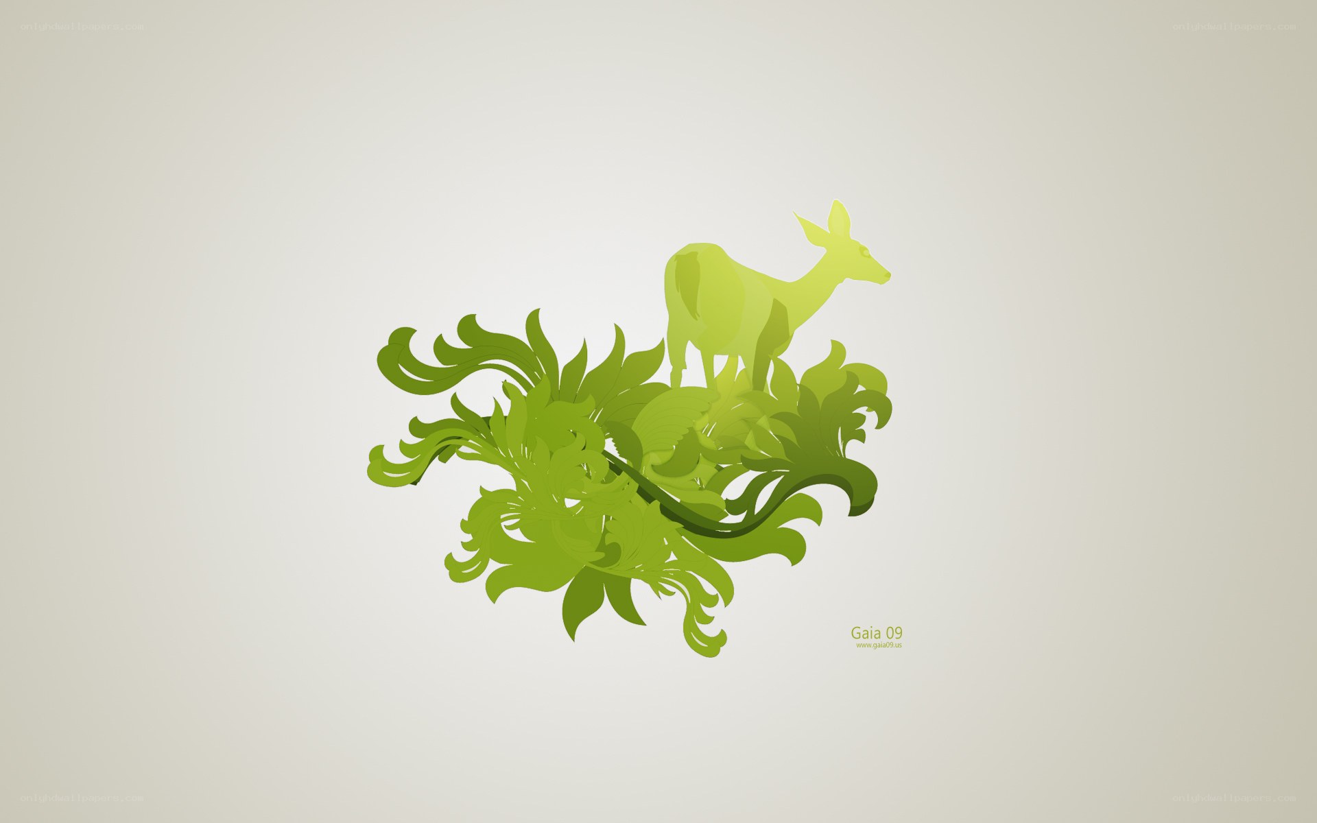 green deer in foliage