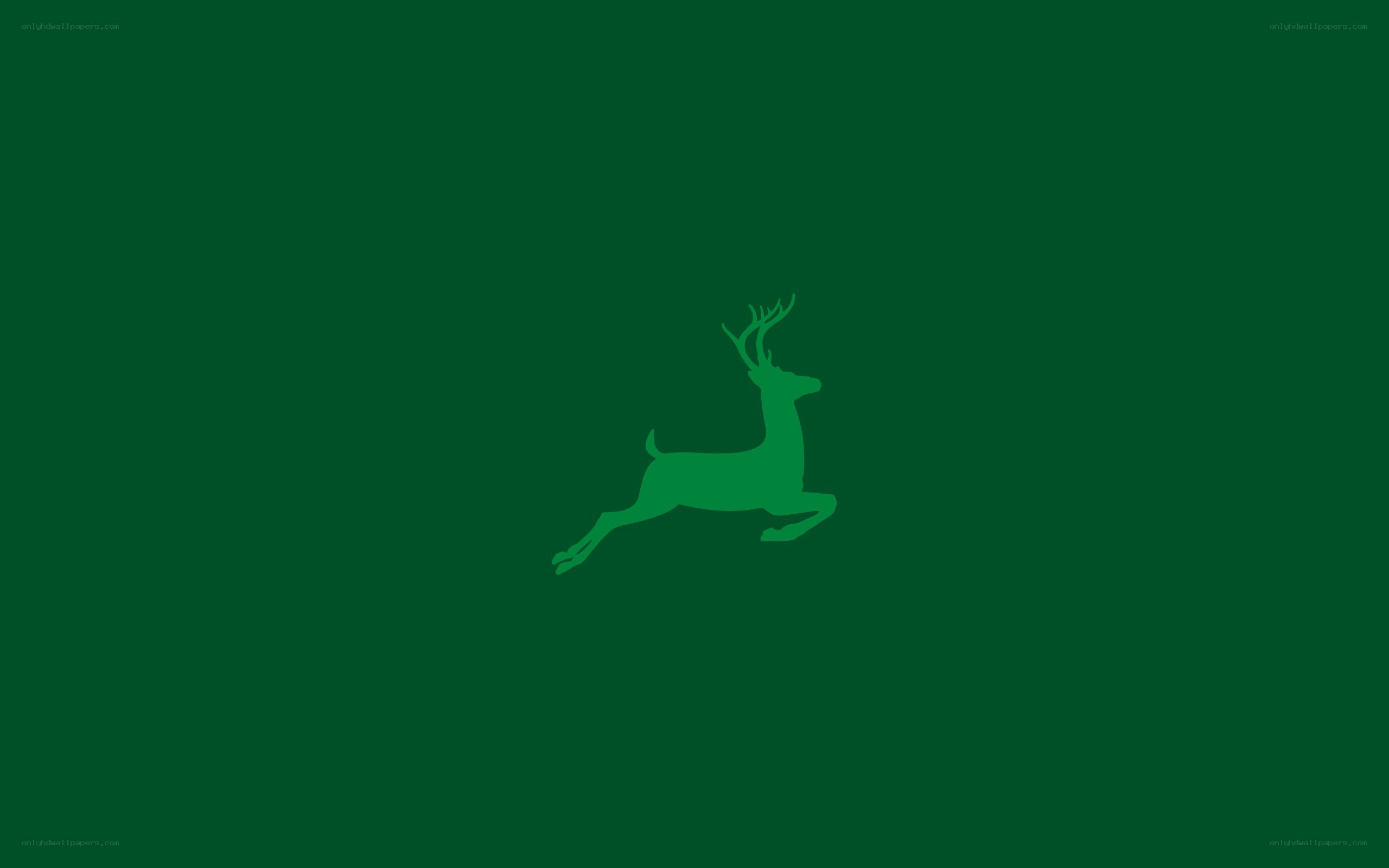 green deer logo on dark green