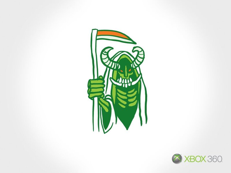 green demon with scythe