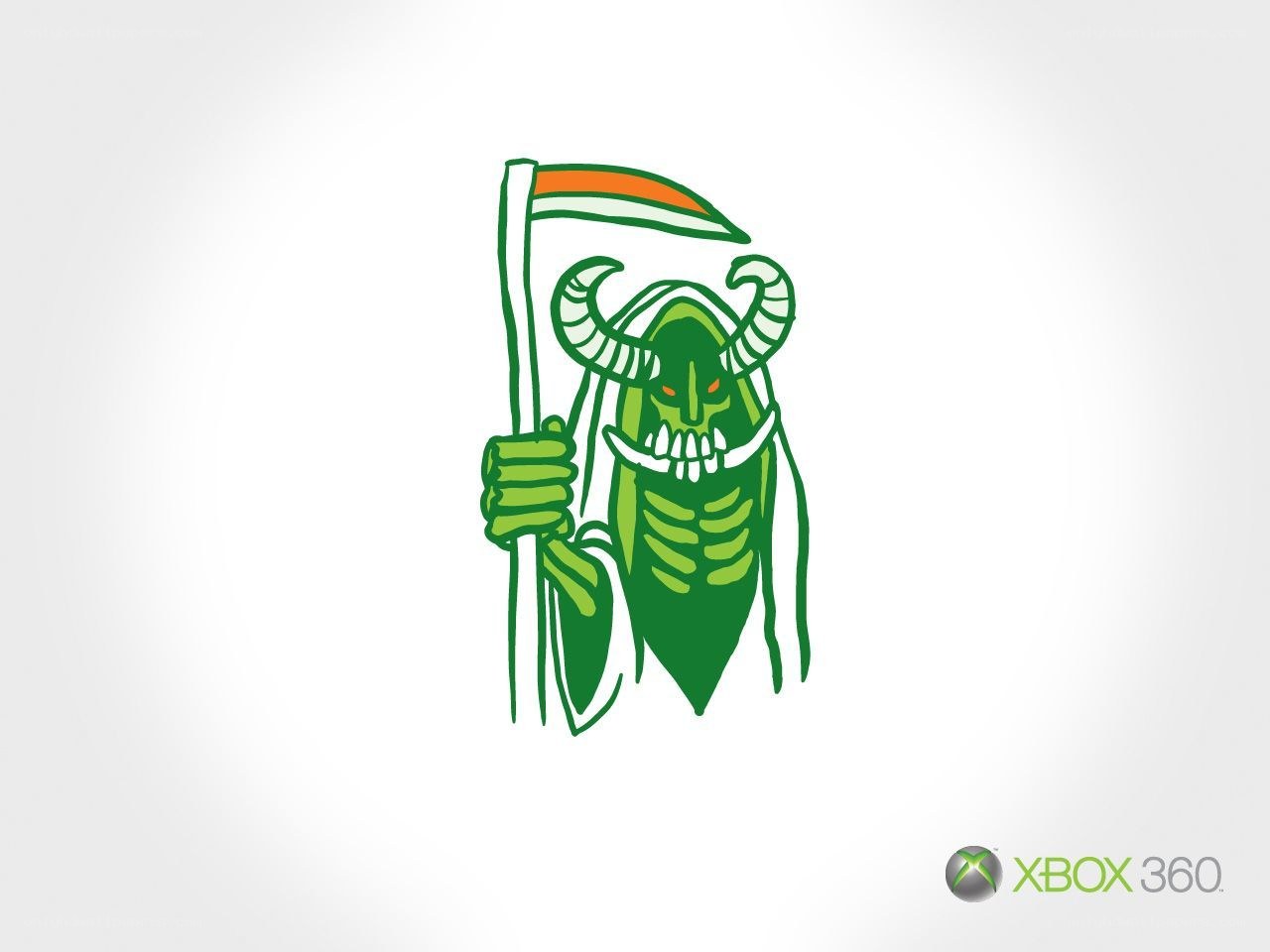 green demon with scythe