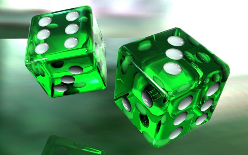 Green Dice in Motion — Neutral