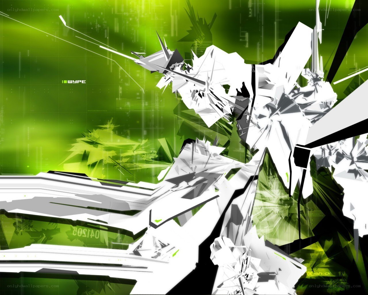 green digital abstract art