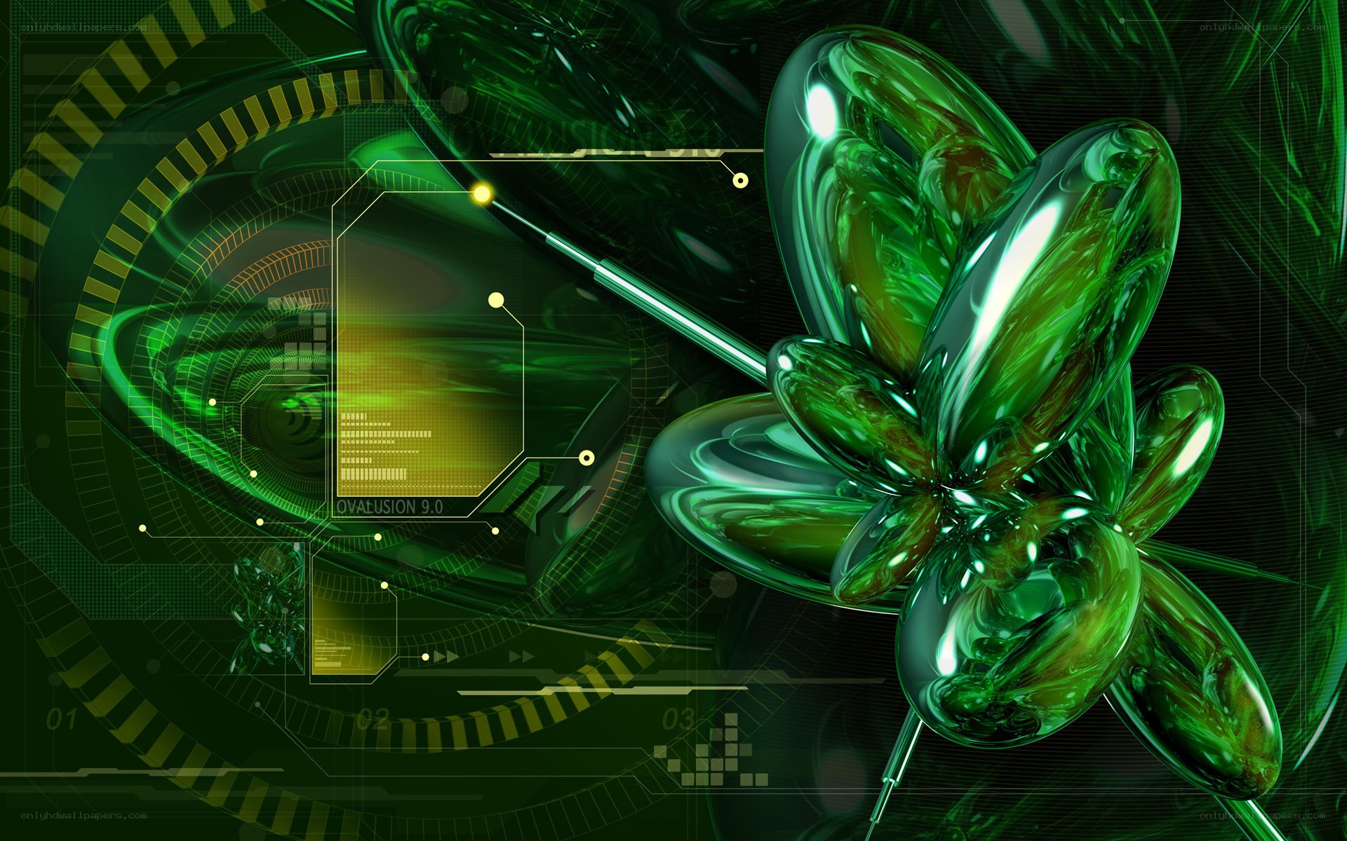 green digital abstract art