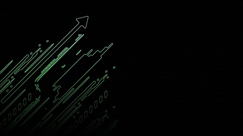 green digital arrow design