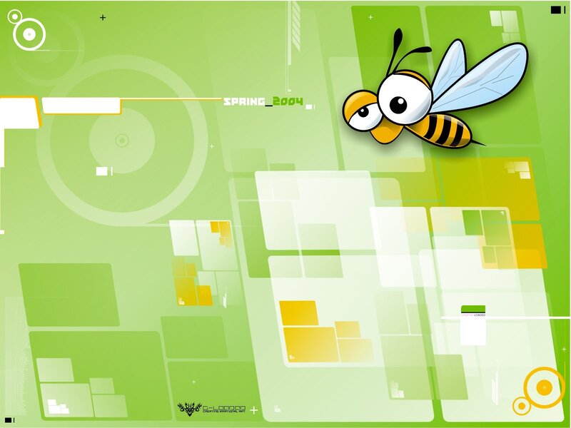 green digital bee wallpaper