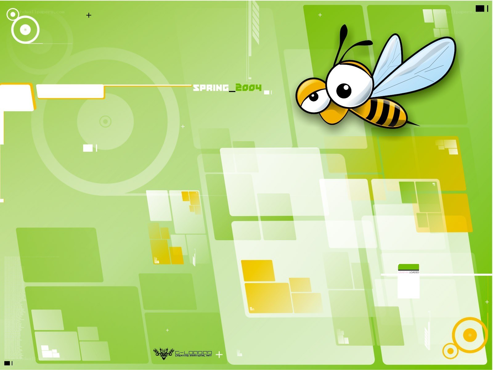 green digital bee wallpaper