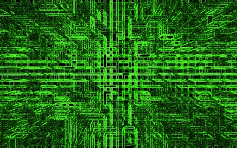 green digital circuit pattern