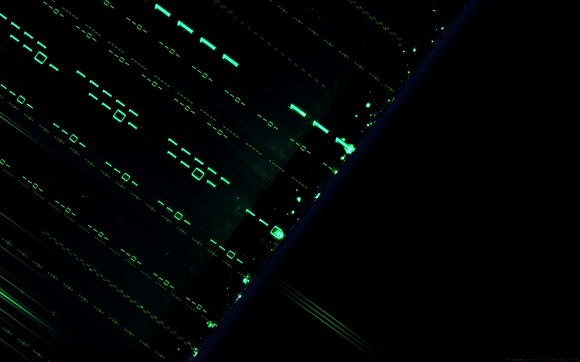 green digital code matrix