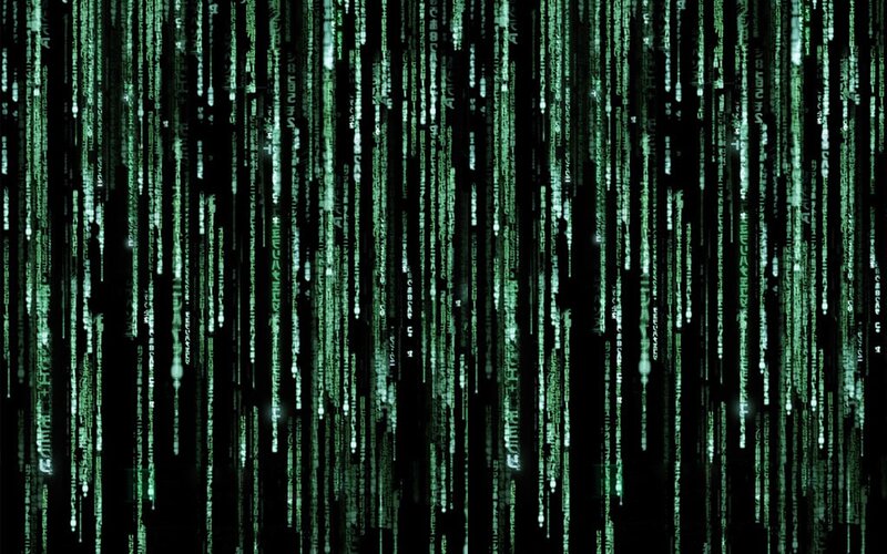 Green Digital Code Rain — Black, Dramatic, Digital Art