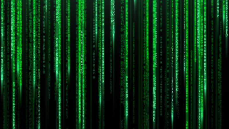 Green Digital Code Rain — Black, Technological, Digital Art, Digital Code