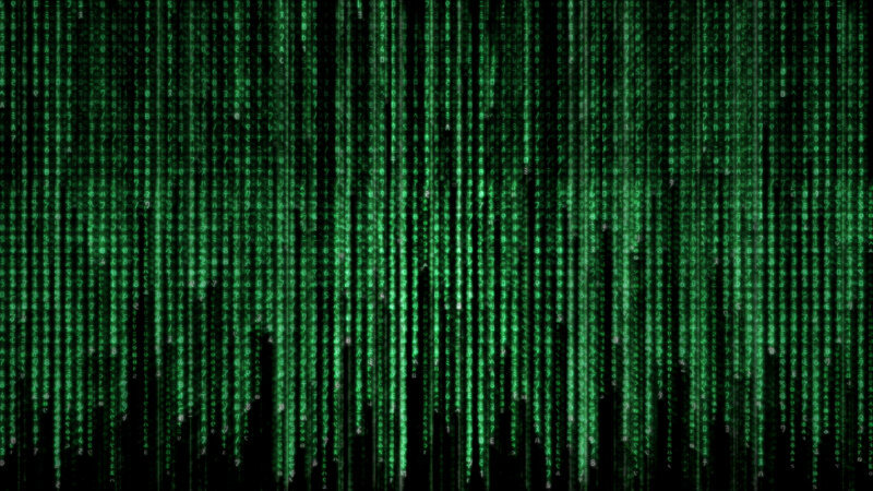 Green Digital Code Rain — Digital Art