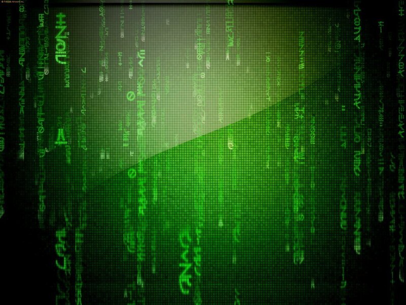 Green Digital Code Rain — Technological, Mysterious