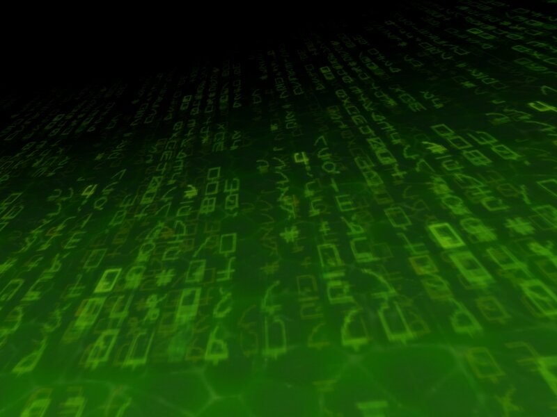Green Digital Code Rain — Technological