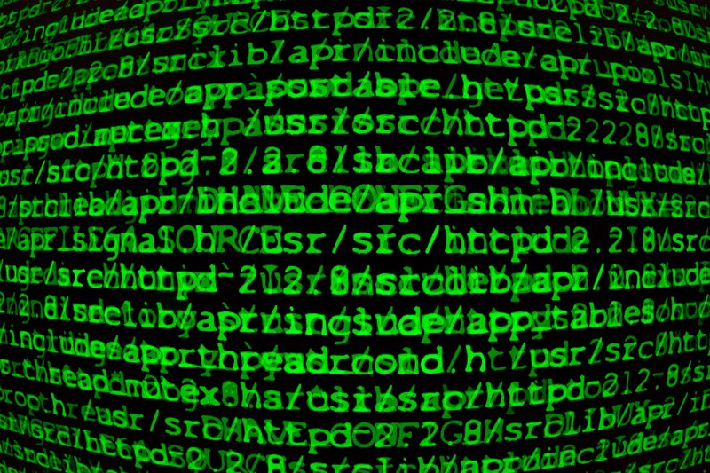 green digital code stream