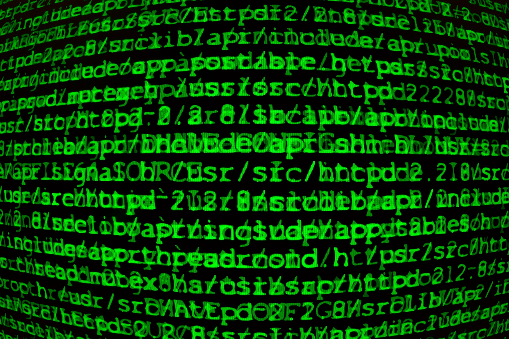 green digital code stream