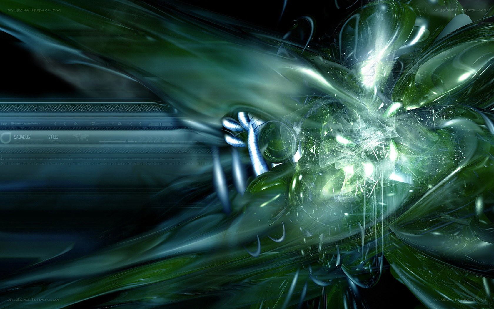 green digital energy burst
