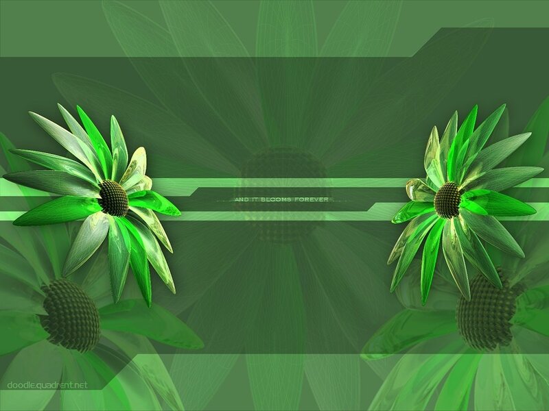 Green Digital Flowers
