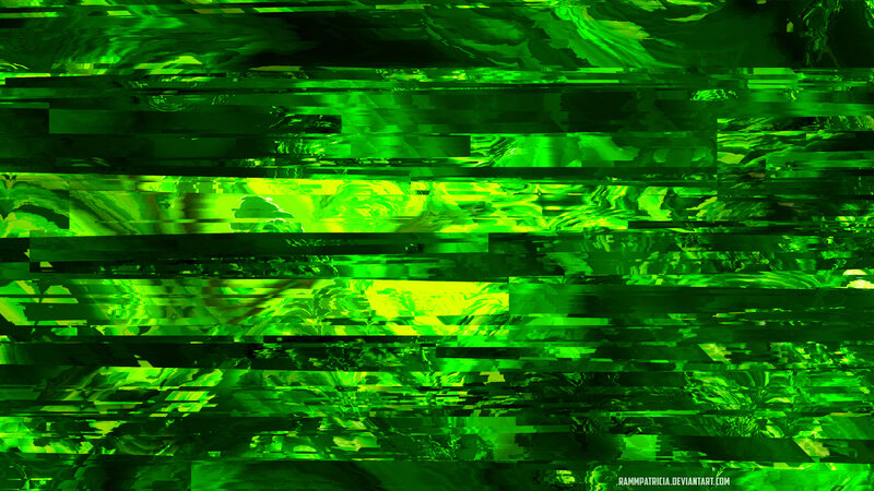 Green Digital Glitch Art — Chaotic