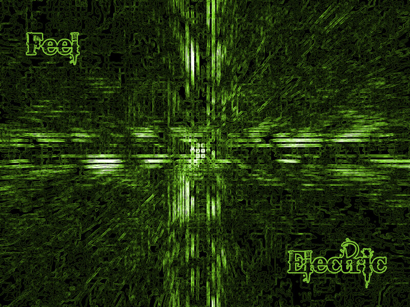 green digital glitch art