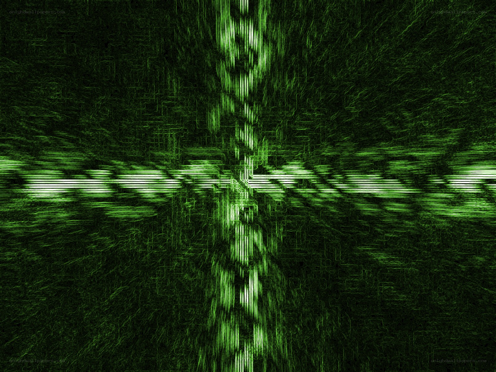 green digital glitch pattern