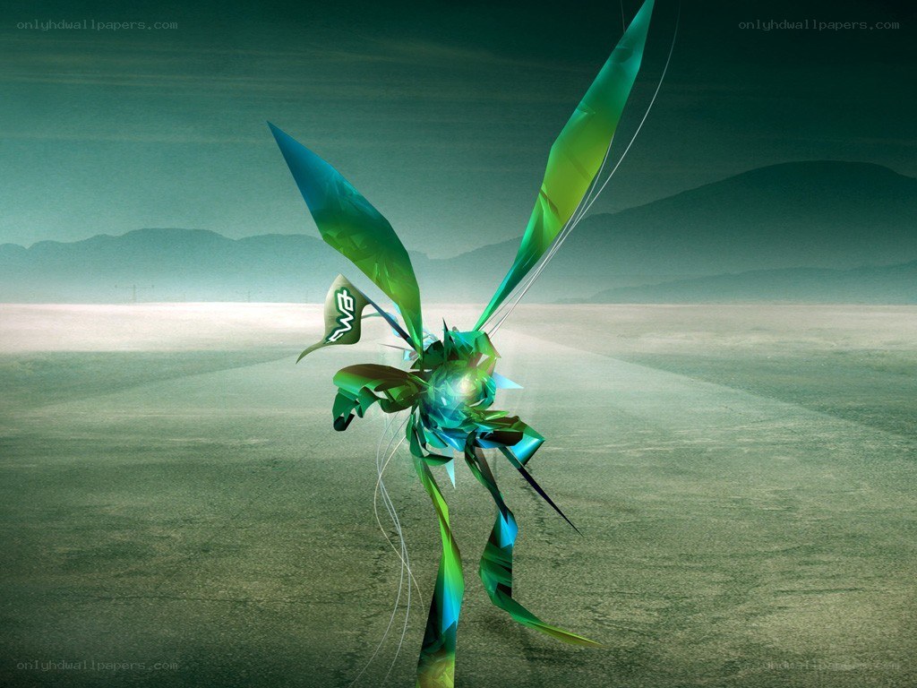 green digital insect in desert
