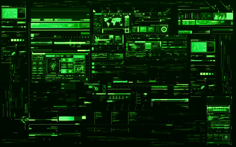 green digital interface display