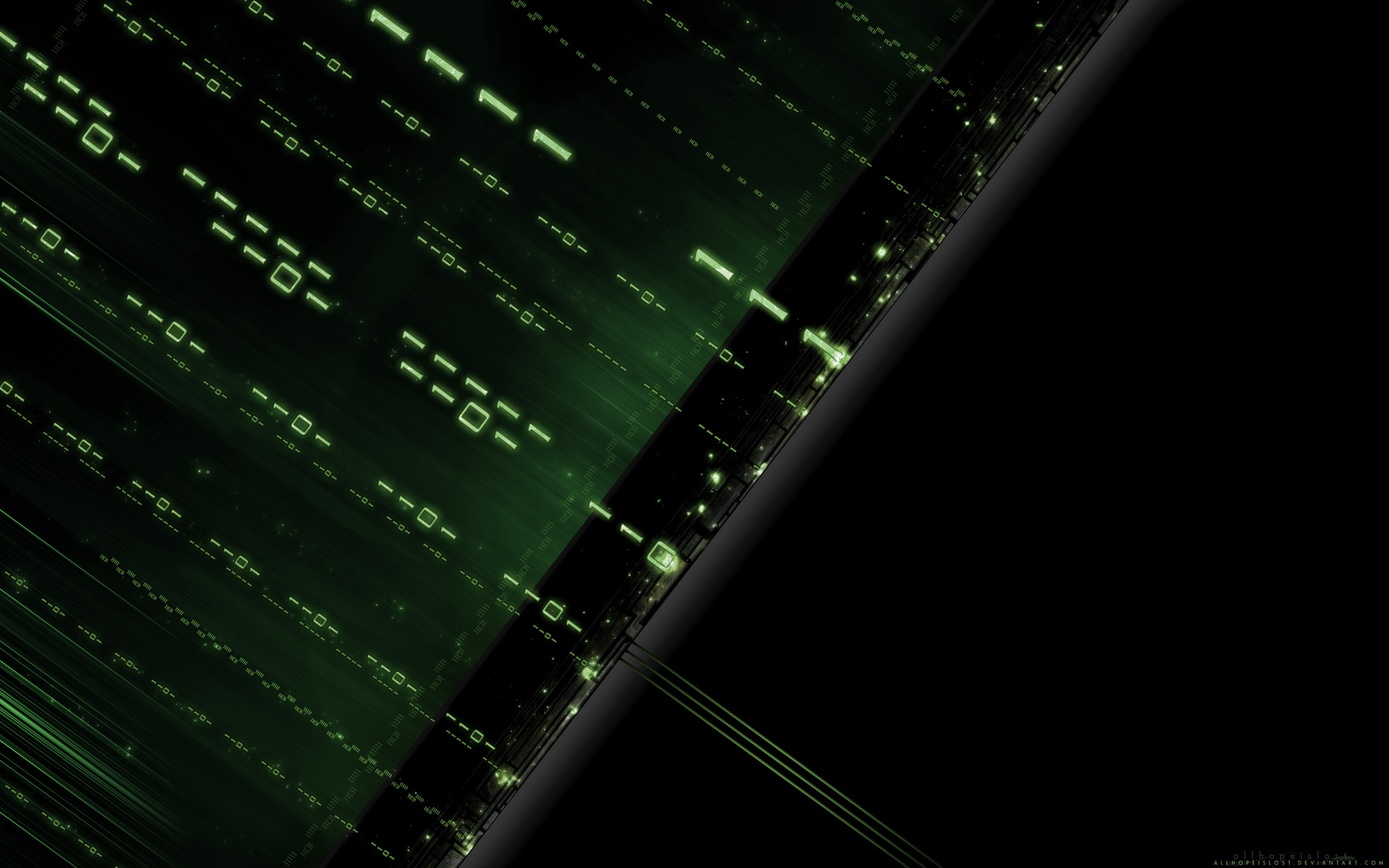 green digital matrix code