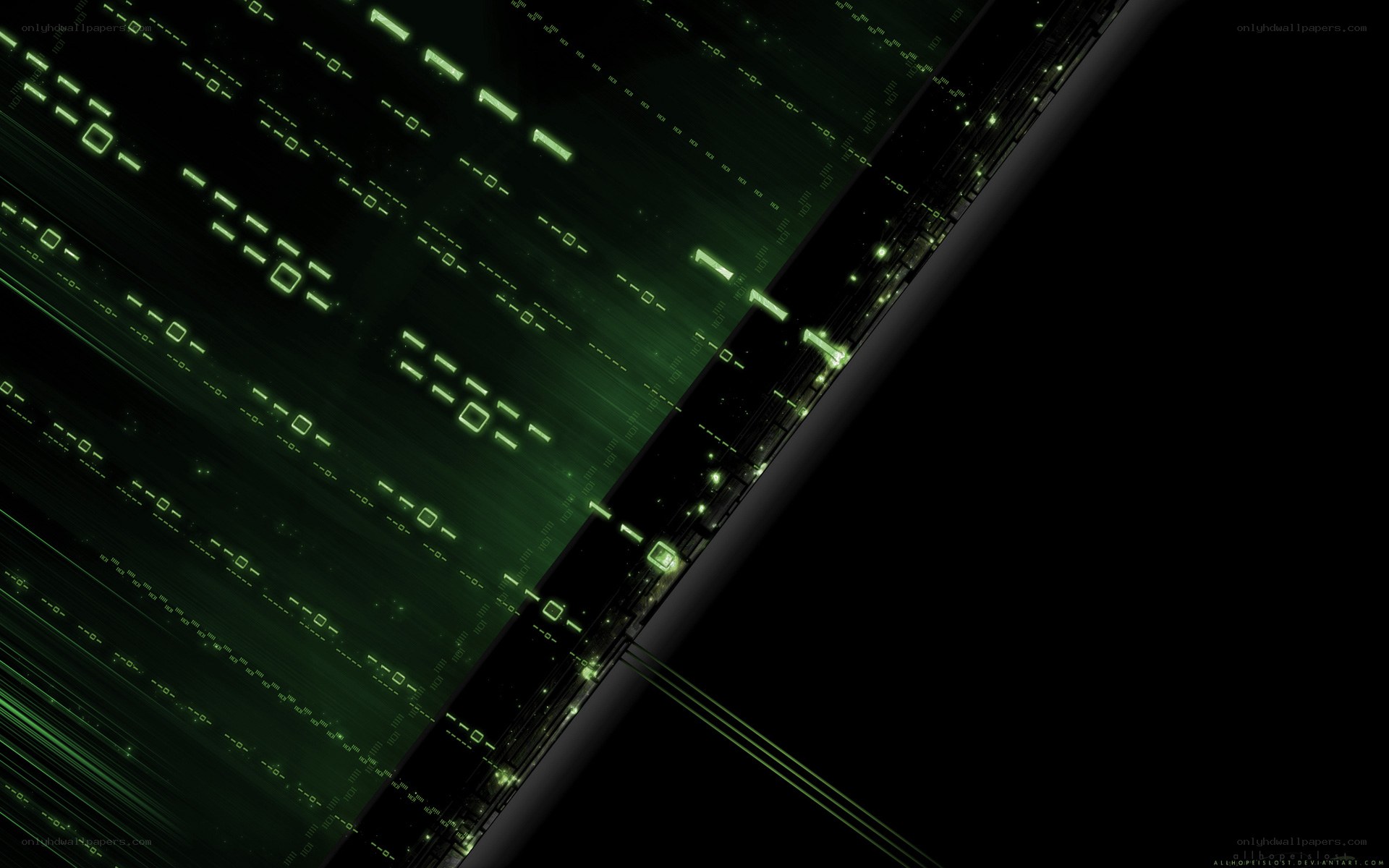 green digital matrix code