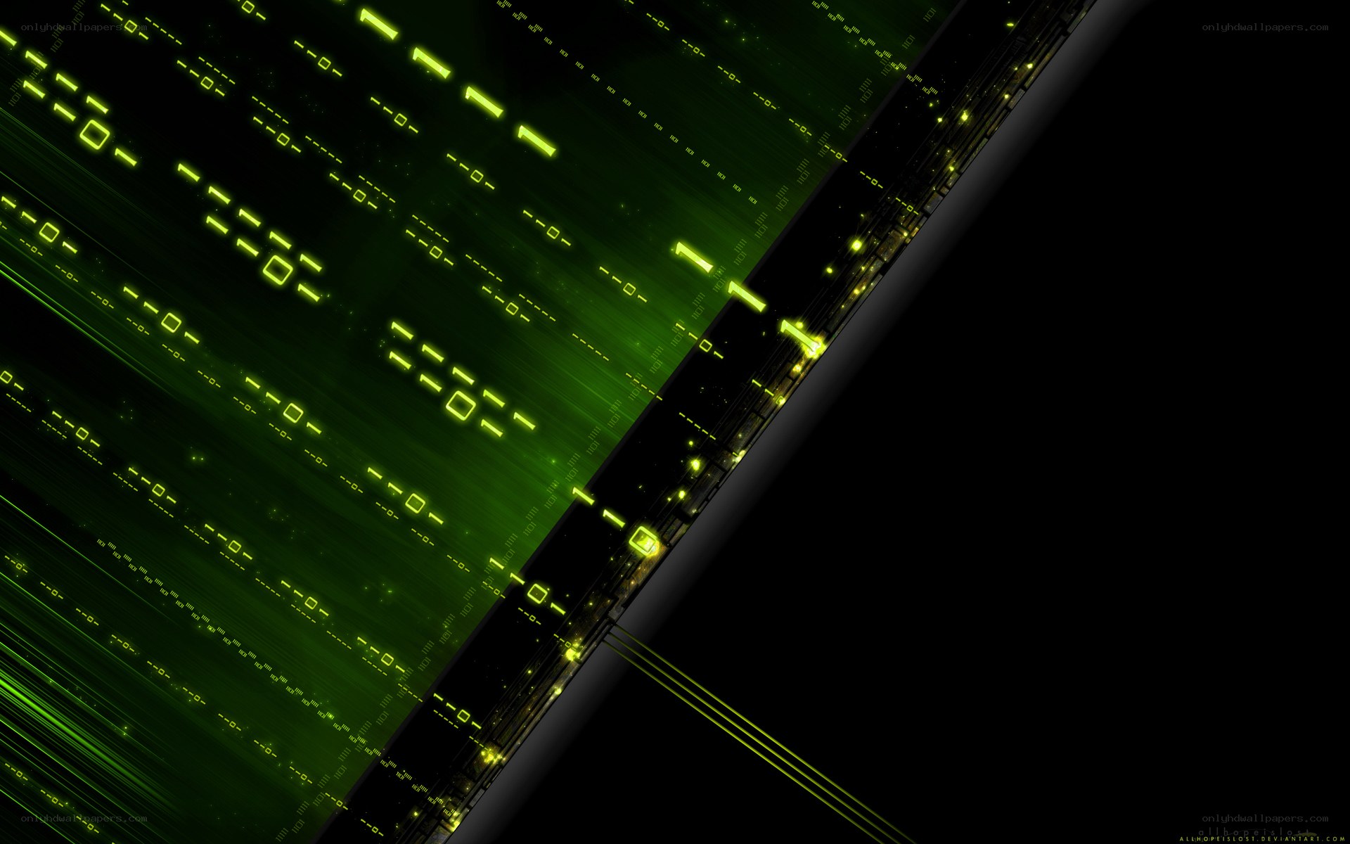 green digital matrix code