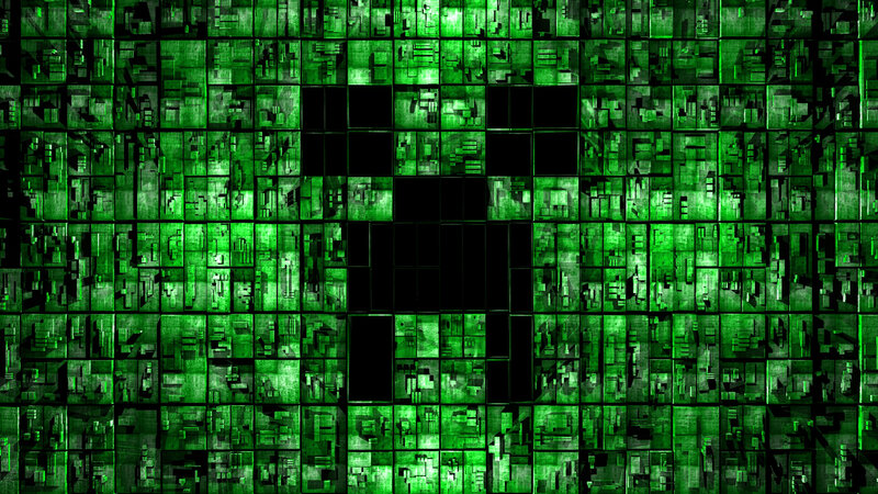 green digital matrix grid