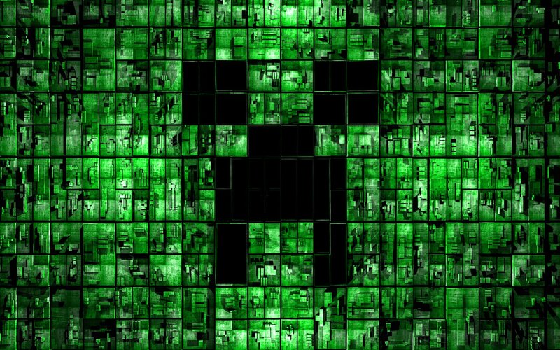 Green Digital Matrix Pattern — Technological