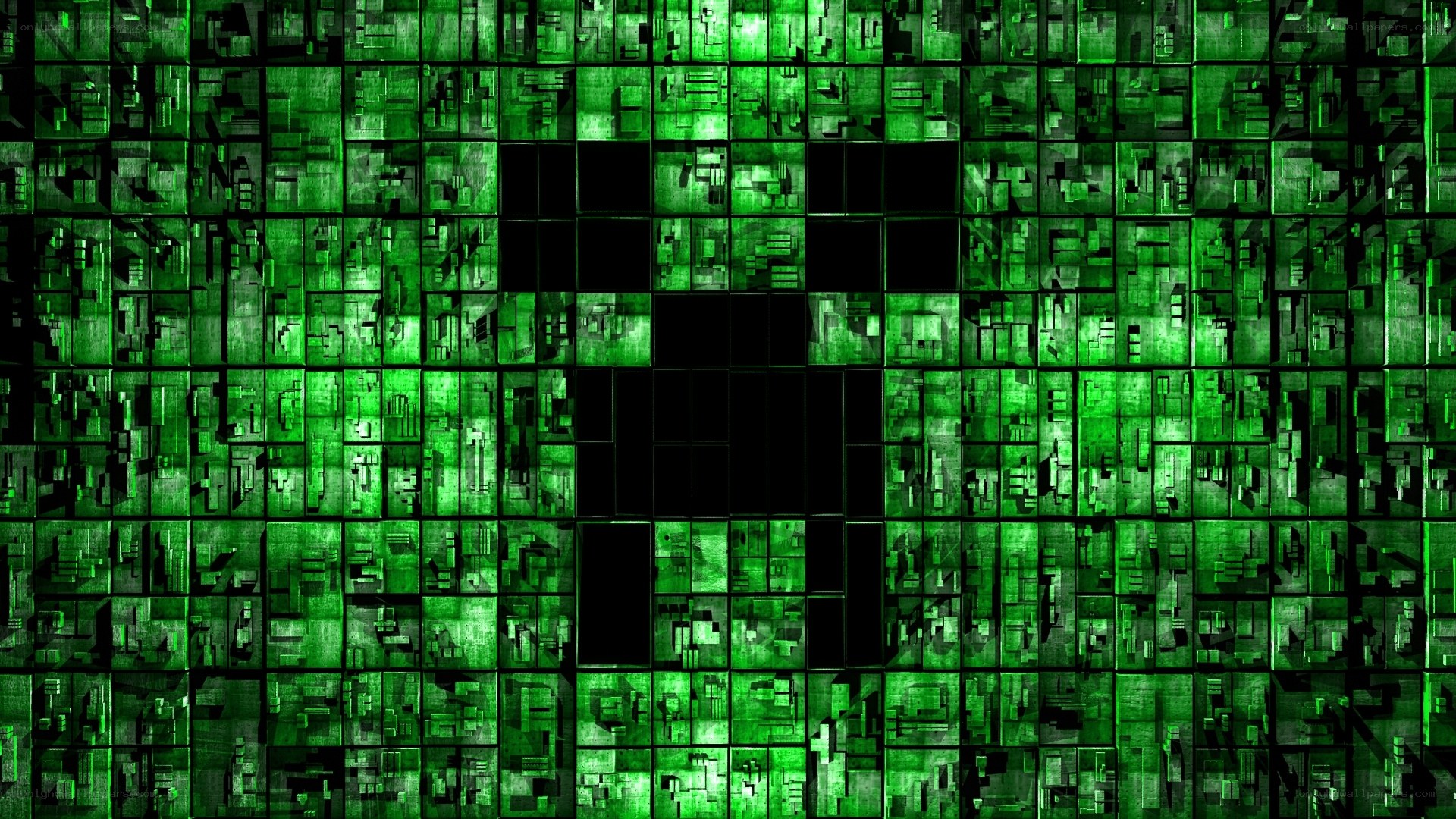 green digital matrix pattern