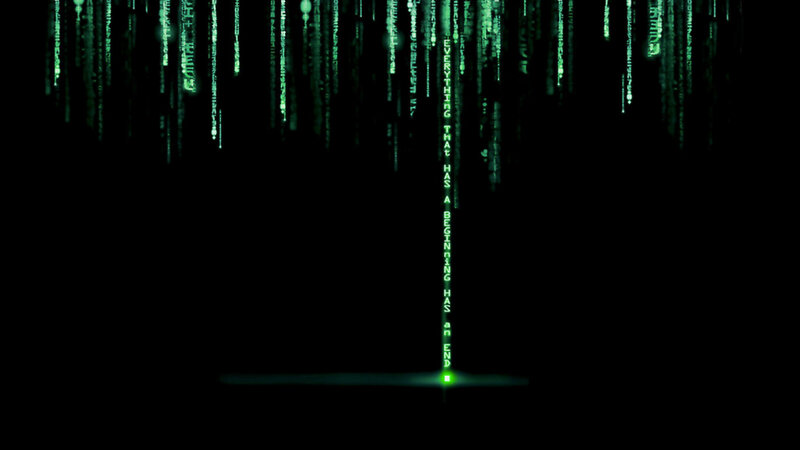 Green Digital Rain — Black, Dramatic, Digital Art, Code